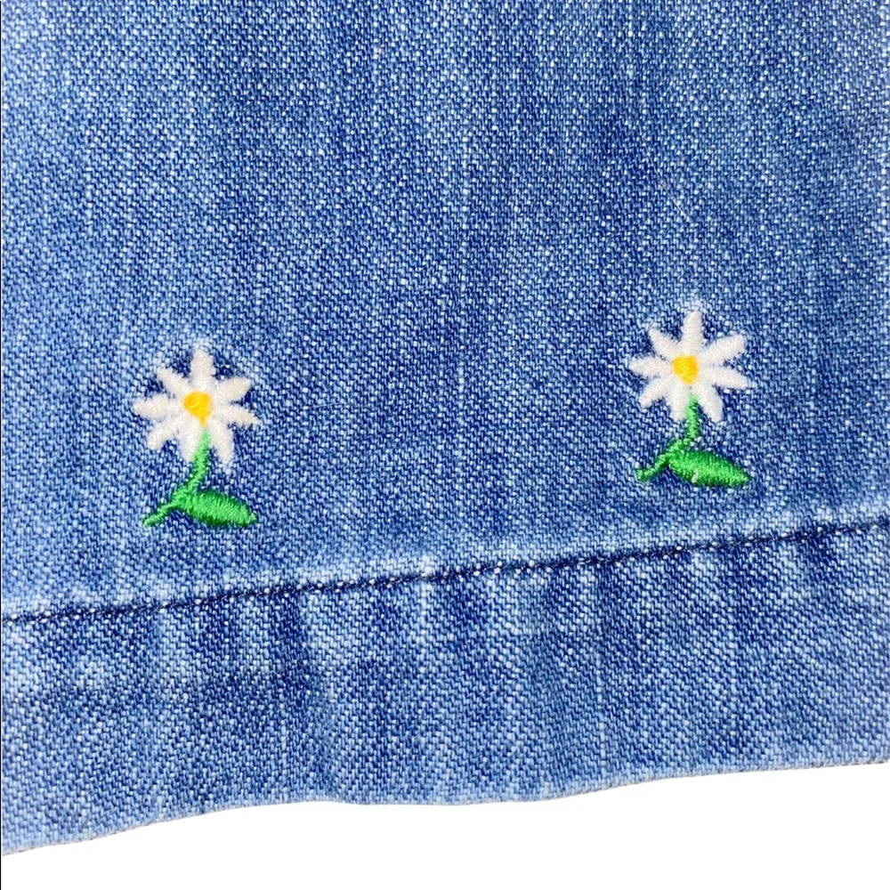 GAP‎ Girls Denim Dress With Daisies sz S (6-7)